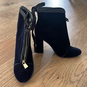 Zara Blue Velvet Boots